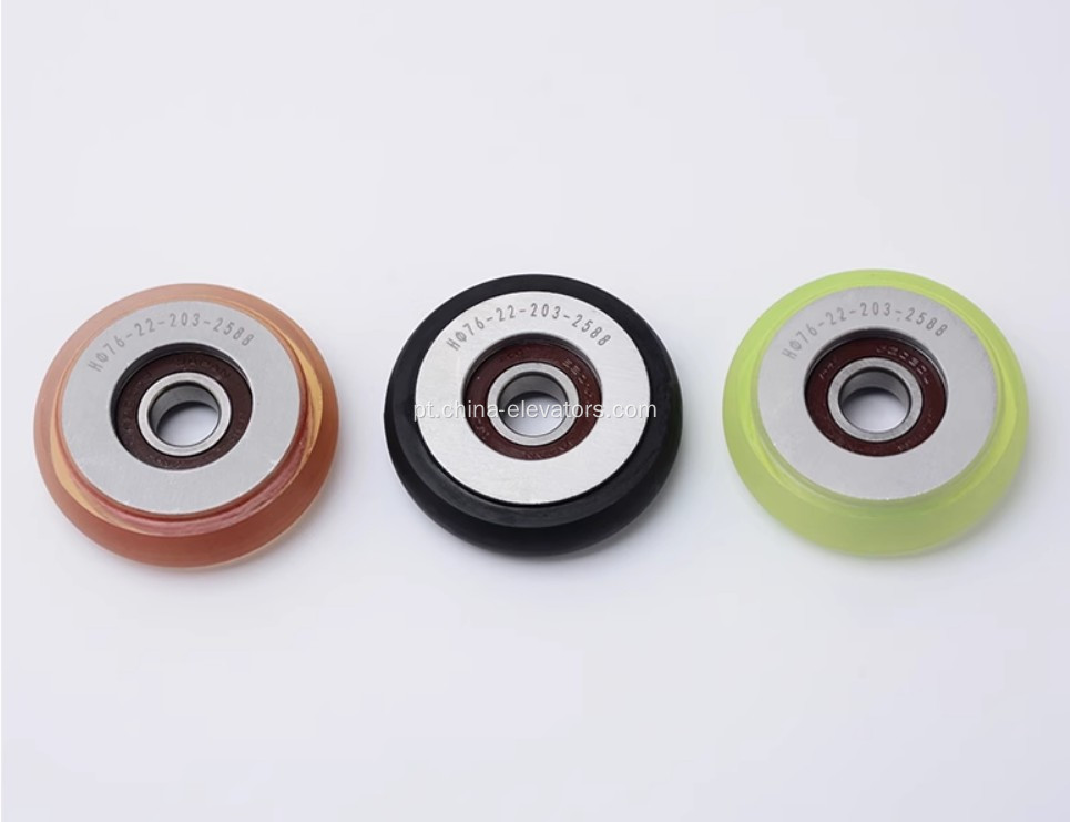 Rolo guia AAA456YS2 76 mm CWT para elevadores OTIS GEN2