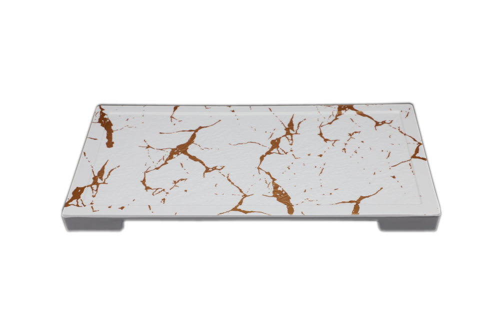 High Quality Rectangular Marble Melamine Tray