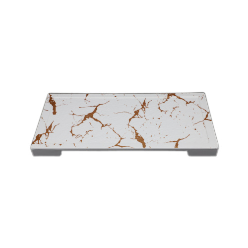 High Quality Rectangular Marble Melamine Tray