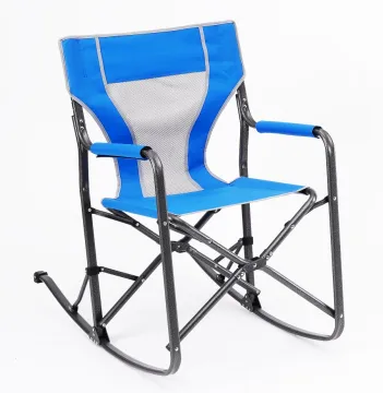 Customized Deluxe Oxford and Mesh Fabric Portable Folding Camping Rocking Chair