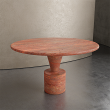 Red Round Dining Table with Unique legs
