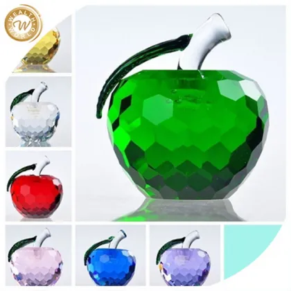 Super quality unique crystal desktop decorative apple