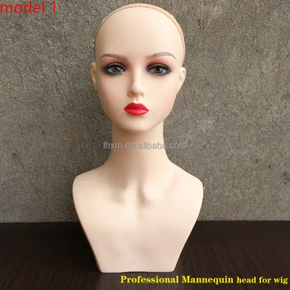2023 PVC Female Mannequin Head - Asian Mannequin Head with Shoulders for Display