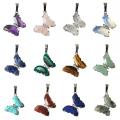 Gemstone Butterfly Leldant Natural Crystal Butterfly Charm Fendant for DIY Jewelry Making Cute Butterfly Necklace Lelace