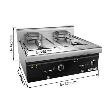 Commercial Large Double Tank Electric Deep Fryers with Oil Filtration &Basket