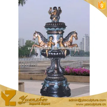 garden design bronze outdoor water fountain with horse statue