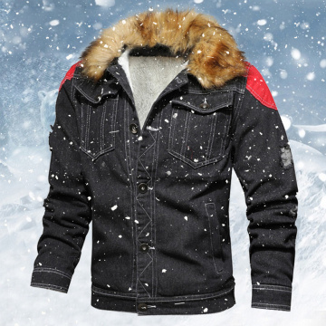 Autumn Winter Fashion Men Jean Jacket 2020 Casual Plus Velvet Mens Denim Jacket Coat Thick Warm Male Cotton-padded Coat Big Size