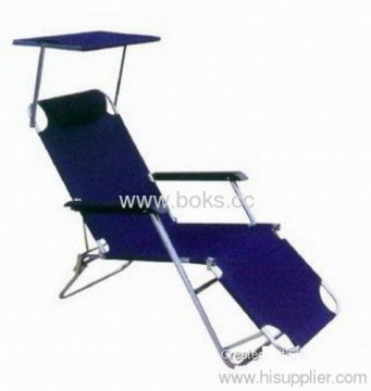 Steel Folding Beach Chair With Sunshade 