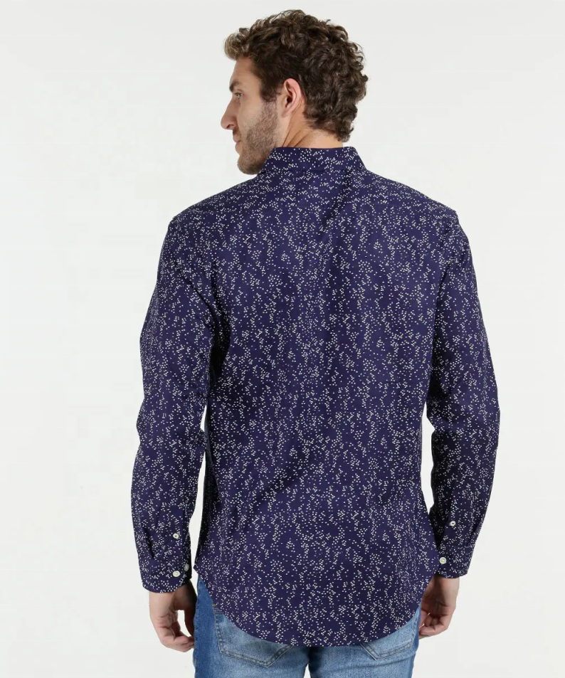 Mens 100% Cotton Casual Long Sleeve Printed Shirts