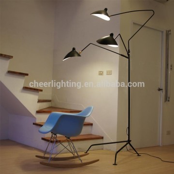 Modern Classic Designer Control Brand Serge Mouille Three-Arm Rotating Floor Lamp