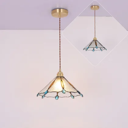Retro Tiffany Stained Glass Pendant Light