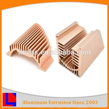 OEM Different Shape with Gold Anodizing Finishing Aluminum Heatsink