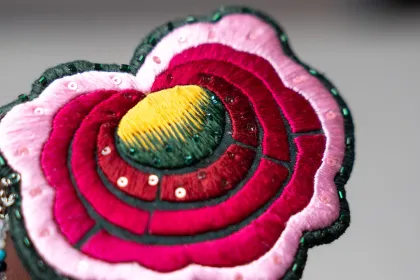 Yi Embroidered Rhododendron Pin