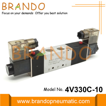 24 Volt 4V330C-10 Valvola del solenoide pneumatica 5/3