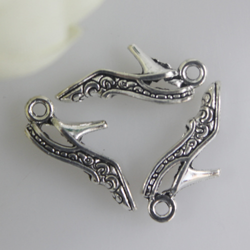 Antique Plated High Heel Shoes Charms Pendants for Jewelry Making DIY Handmade Craft
