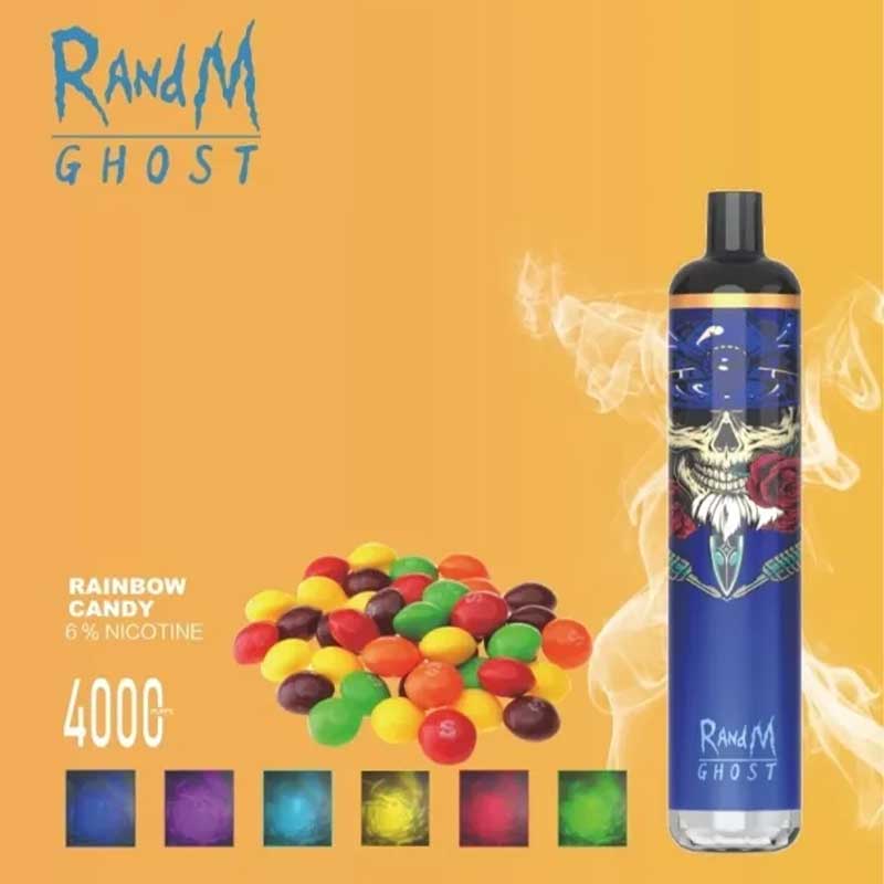 Randm Ghost LED Light Light يمكن التخلص منه Vape Pod قابلة لإعادة الشحن