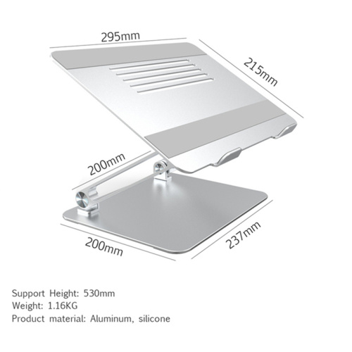 Braket Laptop Aluminium Stand Notebook Ergonomis yang Dapat Disesuaikan