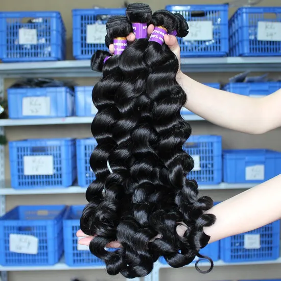 100% Unprocessed Remy Human Hair Loose Wave Bundles Brazilian Virgin Human Hair Natural Black for Black Women