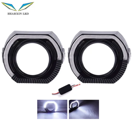 HearxinLED Square Angel Eyecar Projector Lens Shrouds Cover for LED Projector Lights