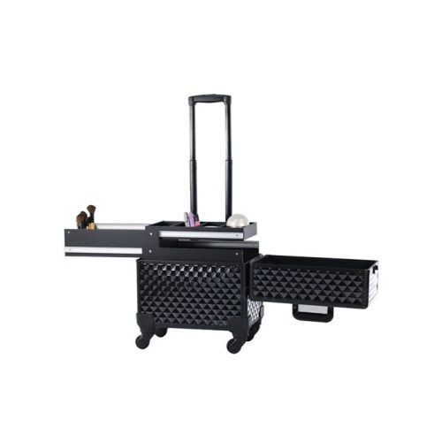 Black ABS makeup artist cosmetic travel case