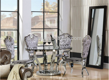 Promotion Modern dinning room furniture restaurant round glass table and chair AH6667-2