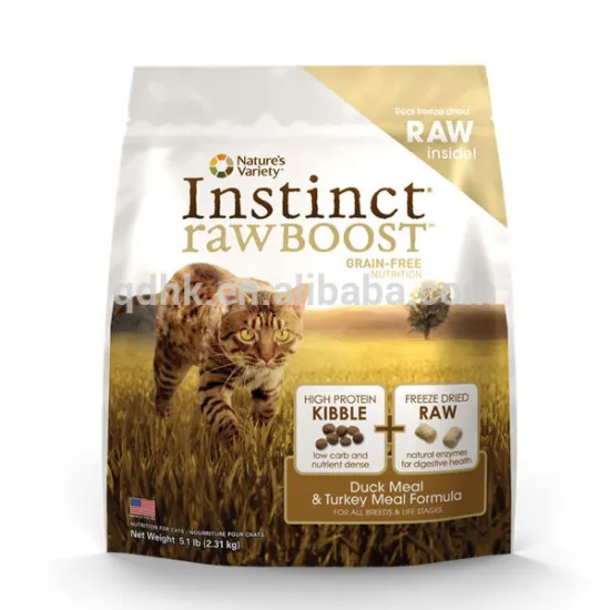 Stand up matt plastic bag for cat food