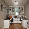 Farmhouse Drum Fabric Shade Ceiling Mount Lamp