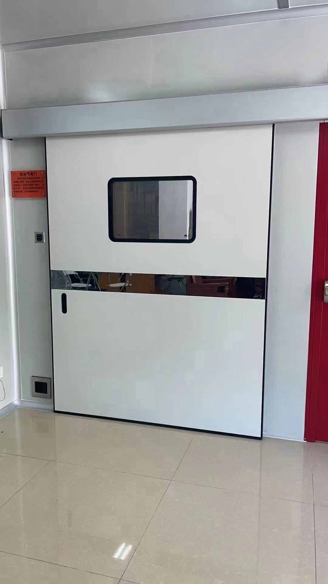 Medical stainless steel electric sliding clean door single door1 (5)