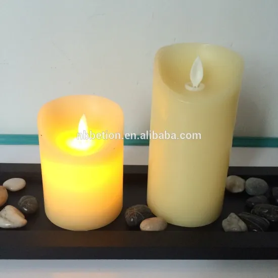 flameless moving wick led candle dancing flame led candle with wooden candle holder&deoorative stones