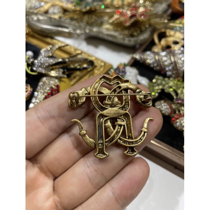 Broche de cobra de cabeça dupla vintage