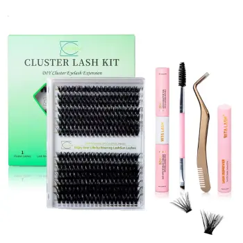 168 PC DIY Cluster Eyelashes Kit with Bond, Seal, Mascara Brush, Glue Remover & Applicator