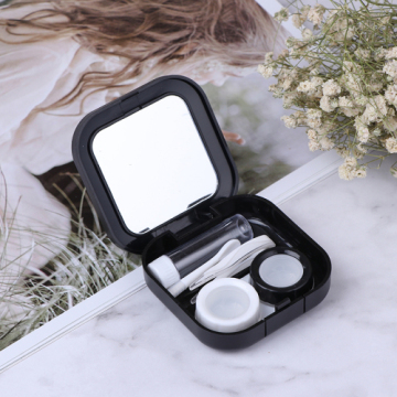 NEW Portable Contact Lenses Box Moon Star Space Black With Mirror Contact Lens Case For Women Kit Holder Eyewear Accessaries