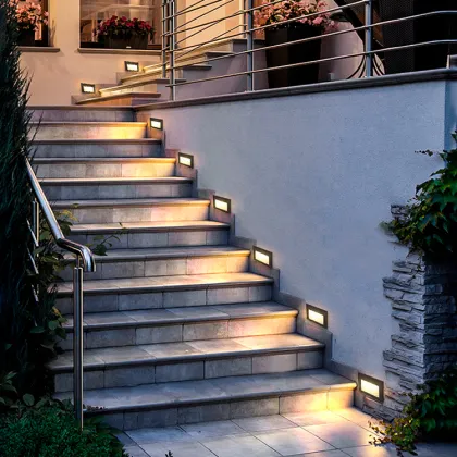LED Step Tread Lighting: Staircase Lights, Footer Lamps, and Outdoor Waterproof Aisle Recessed Corner Lights