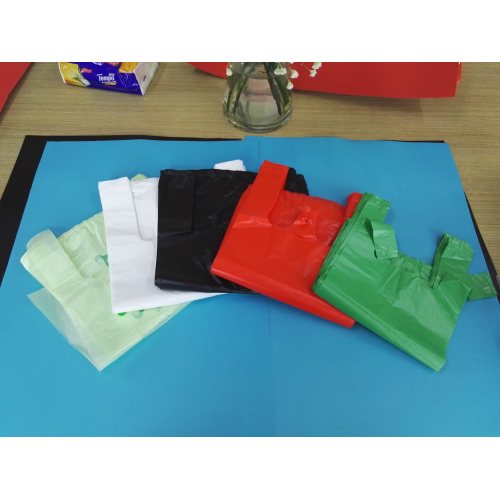 Printed Plastic Vest Bag Biodegradable Surface Smile T Shirt Bags and Packaging Bags