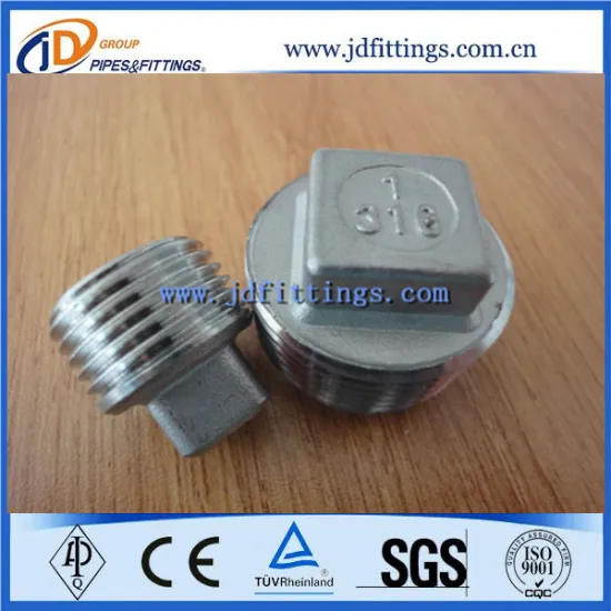 NPT Thread Stainless Steel Pipe Fitting Square Plug