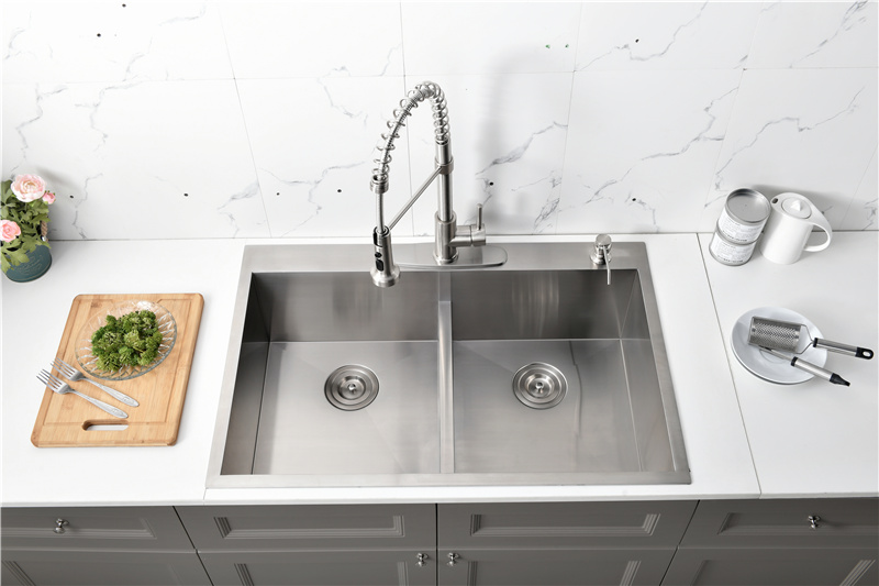 two bowl made made stainless steel kitchen sinks