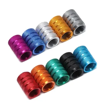 Car Tire Rim Valve Knurled Wheel Stem Caps & Schrader Bike Tire Valve Dust Covers: Enhancing Your Vehicle's Aesthetics and Performance