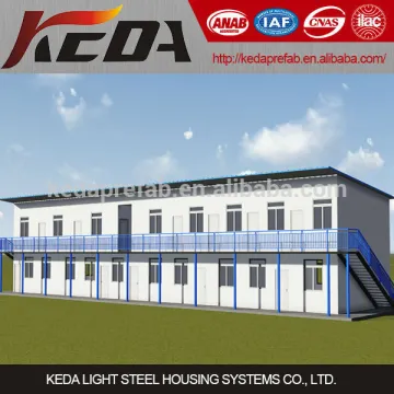 Flat Roof economical prefabricated house Knock Down for Dormitory/Worker Camp/Office and School
