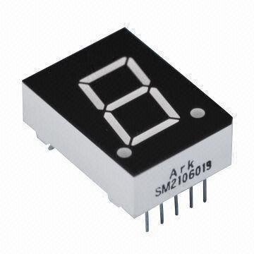 7 Segment LED Display, 0.60" Single Digit, in Yellow Green, for Digital Control