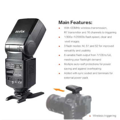 Godox TT520II Universal Camera Flash with Trigger