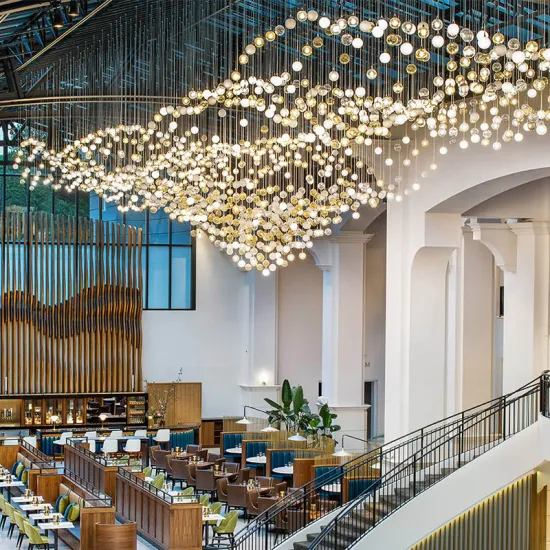 Modern Glass Bubble Ball Chandelier: Personalized Hotel Starry Lighting