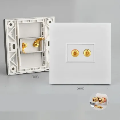 KTV Bar Headset Microphone Audio Panel with EU Standard 2.4 Port Speaker Socket