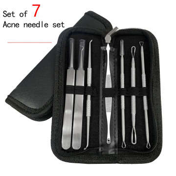 Double Head Acne Needle Set - 7-Piece Blackhead Clip Facial Beauty Care