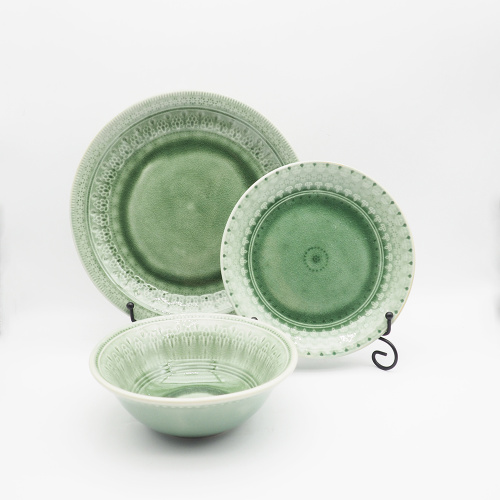 Luxus Reactive Glaze Keramik Steinzeug Abendessen Set Dinnerwarenset Set