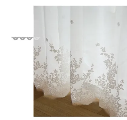 Pastoral Style Nordic Embroidered Lace Curtains for Living Room
