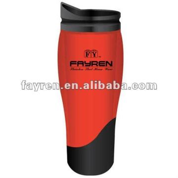 Outside plastic inside stainless steel travel cup