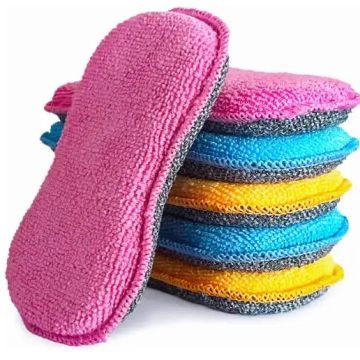 SEQ Reusable Microfiber Non-Scratch Kitchen Scrub Pad for Heavy Duty Pan Cleaning