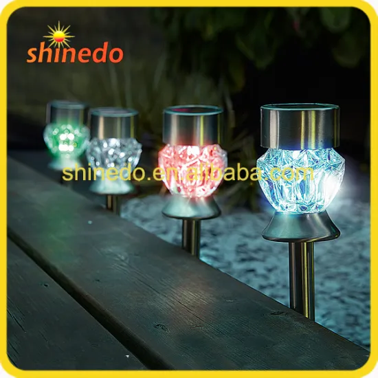 color charging stainless steel solar garden led light