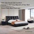 Letto in peluche di lusso con finitura in pelle premium
