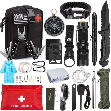47-in-1 Professional Survival Gear & First Aid Kit with SOS Emergency Tools
